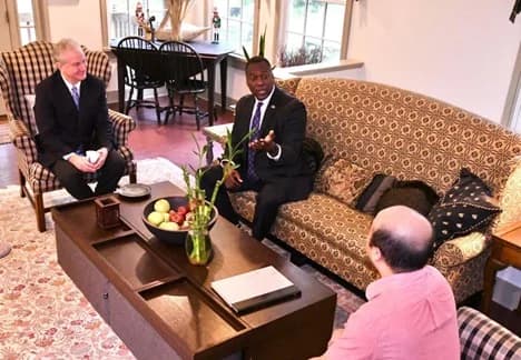 Visit from Senator Van Hollen and County Executive Calvin Ball