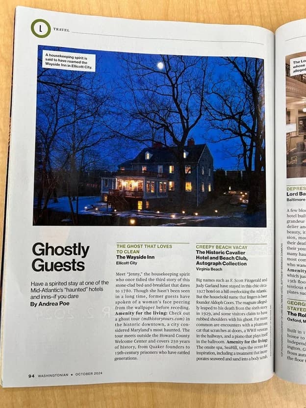 The snowy scenic view with pond